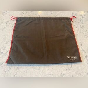 Coach Vintage Dust Bag Brown with Red Stitching 13.5x16